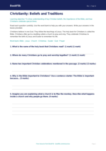 Free Christianity Assessment | Year 4 Supported | BookFlik
