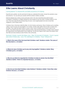 Free Christianity Comprehension | Year 4 Supported | BookFlik