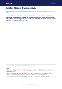 Free Creation Stories Drawing Sheet | Year 4 Supported | BookFlik