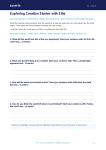 Free Creation Stories Writing Frame | Year 4 Supported | BookFlik