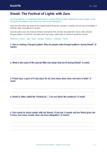 Free Diwali Worksheet | EYFS Core | BookFlik