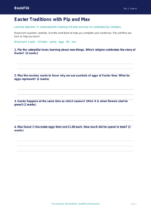 Free Easter Worksheet | Year 4 Supported | BookFlik