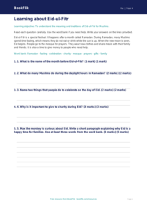 Free Eid Assessment | Year 4 Supported | BookFlik
