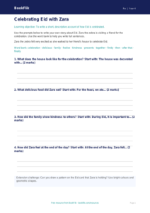 Free Eid Writing Frame | Year 4 Supported | BookFlik