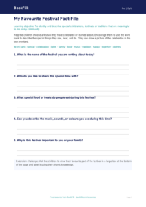 Free Festivals Template | EYFS Core | BookFlik