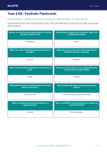 Free Festivals Flashcards | Year 4 Supported | BookFlik