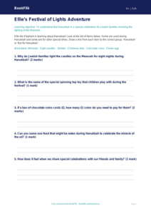 Free Hanukkah Activity Sheet | EYFS Core | BookFlik