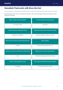 Free Hanukkah Flashcards | Year 4 Supported | BookFlik