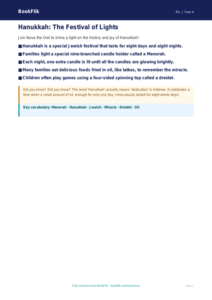 Free Hanukkah Poster | Year 4 Supported | BookFlik