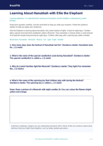 Free Hanukkah Worksheet | Year 4 Supported | BookFlik