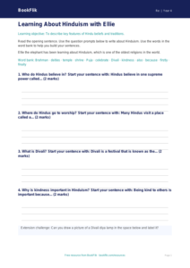 Free Hinduism Writing Frame | Year 4 Supported | BookFlik