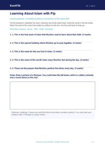 Free Islam Activity Sheet | Year 4 Supported | BookFlik