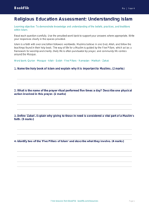 Free Islam Assessment | Year 4 Greater Depth | BookFlik