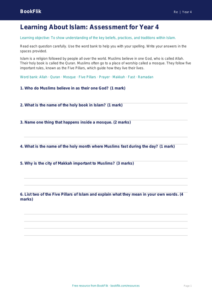 Free Islam Assessment | Year 4 Supported | BookFlik