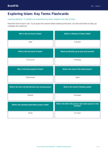 Free Islam Flashcards | Year 4 Supported | BookFlik