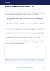 Free Judaism Activity Sheet | EYFS Core | BookFlik