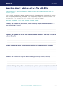 Free Judaism Template | Year 4 Supported | BookFlik
