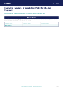 Free Judaism Word Mat | Year 4 Supported | BookFlik