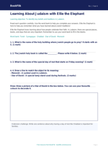 Free Judaism Worksheet | Year 4 Supported | BookFlik
