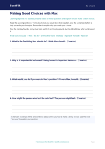 Free Moral Questions Writing Frame | Year 4 Supported | BookFlik