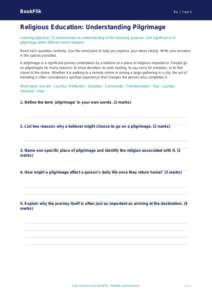 Free Pilgrimage Assessment | Year 5 Core | BookFlik