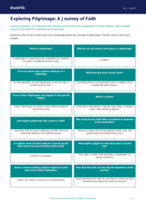 Free Pilgrimage Flashcards | Year 5 Core | BookFlik