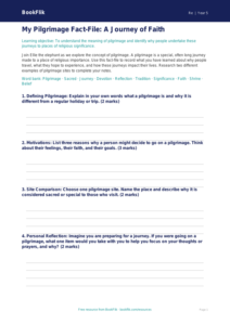 Free Pilgrimage Template | Year 5 Core | BookFlik