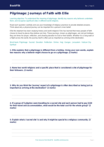 Free Pilgrimage Worksheet | Year 5 Core | BookFlik