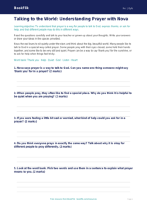 Free Prayer Worksheet | EYFS Core | BookFlik