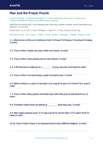 Free Prayer Quiz | Year 4 Supported | BookFlik
