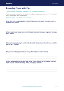 Free Prayer Worksheet | Year 4 Supported | BookFlik