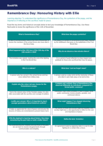 Free Remembrance Day Flashcards | Year 4 Greater Depth | BookFlik