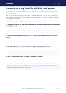 Free Remembrance Day Template | Year 4 Supported | BookFlik