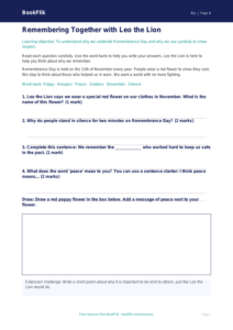 Free Remembrance Day Worksheet | Year 4 Supported | BookFlik