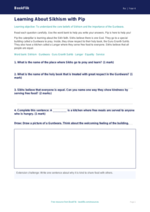 Free Sikhism Worksheet | Year 4 Supported | BookFlik