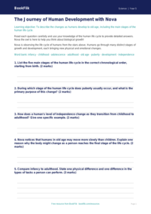 Free Animals Including Humans Worksheet | Year 5 Core | BookFlik