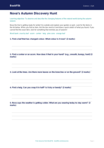 Free Autumn Science Activity Sheet | EYFS Core | BookFlik