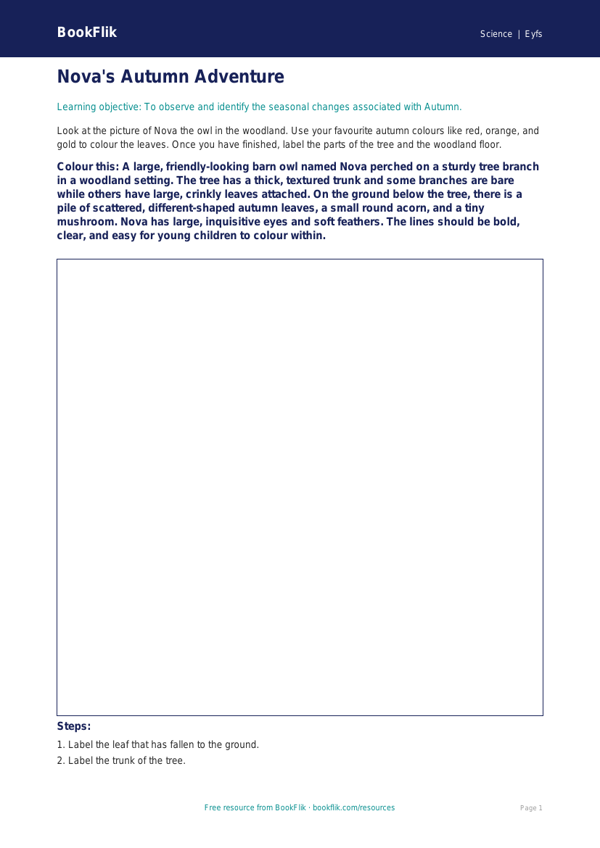Free Autumn Science Colouring Page | EYFS Core | BookFlik worksheet preview — Science Autumn Science