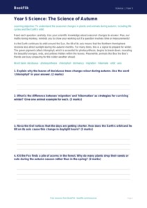 Free Autumn Science Assessment | Year 5 Core | BookFlik