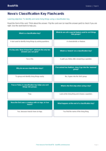 Free Classification Keys Flashcards | Year 4 Supported | BookFlik