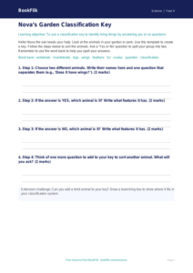 Free Classification Keys Template | Year 4 Supported | BookFlik