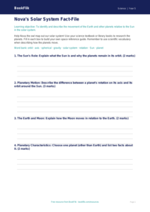 Free Earth And Space Template | Year 5 Core | BookFlik