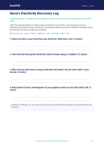 Free Electricity Worksheet | Year 4 Science Resources | BookFlik
