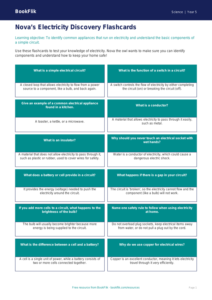 Free Electricity Flashcards | Year 5 Core | BookFlik