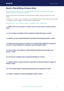 Free Electricity Quiz | Year 5 Core | BookFlik