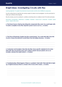 Free Electricity Writing Frame | Year 5 Core | BookFlik