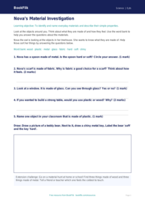 Free Everyday Materials Worksheet | EYFS Core | BookFlik