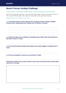 Free Forces Activity Sheet | Year 4 Supported | BookFlik