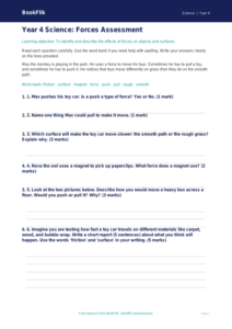 Free Forces Assessment | Year 4 Supported | BookFlik