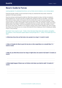 Free Forces Comprehension Worksheet | Year 4 Science | BookFlik